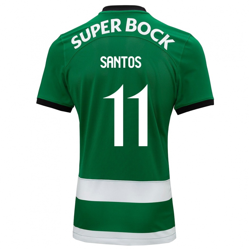 Kids Football Nuno Santos #11 Green Home Jersey 2023/24 T-Shirt Canada