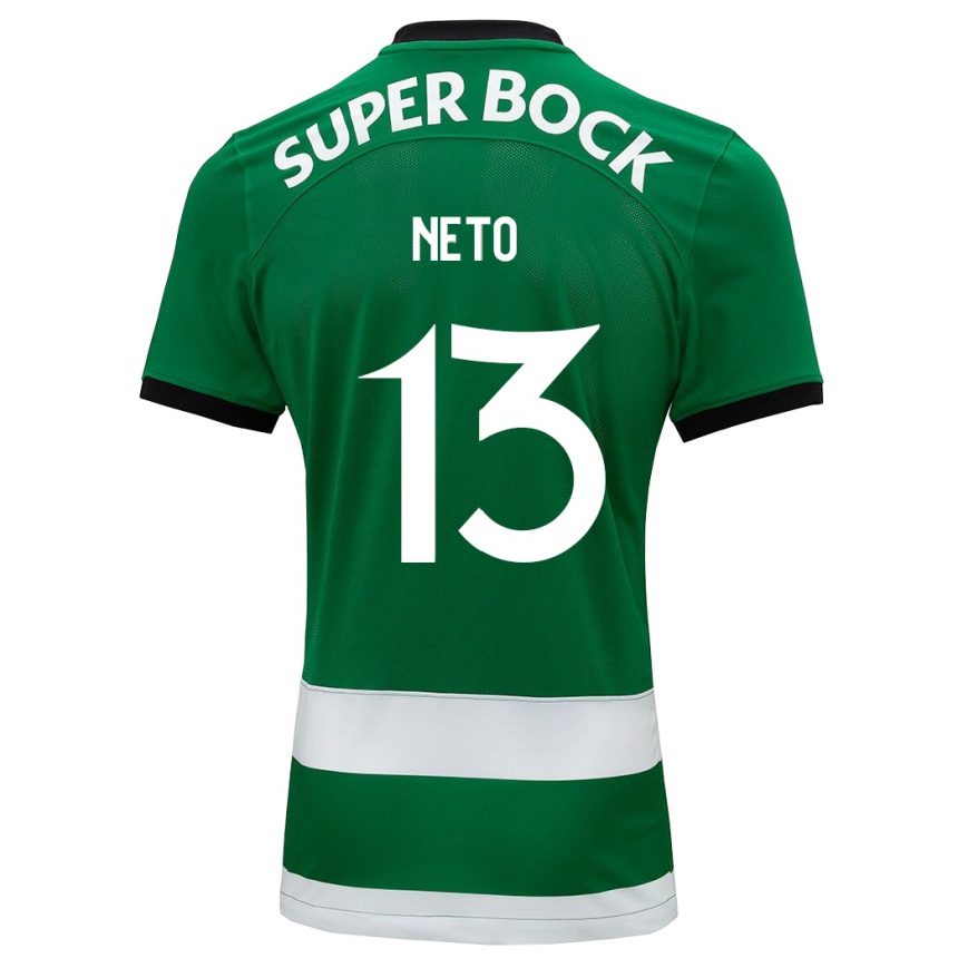 Kids Football Luís Neto #13 Green Home Jersey 2023/24 T-Shirt Canada