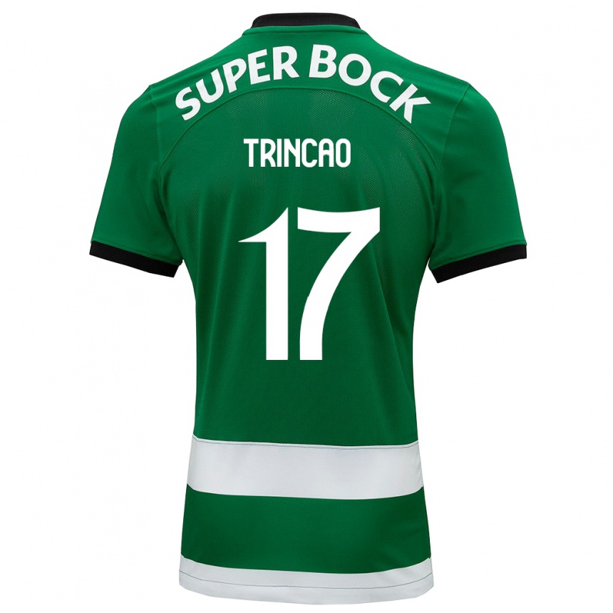 Kids Football Trincão #17 Green Home Jersey 2023/24 T-Shirt Canada