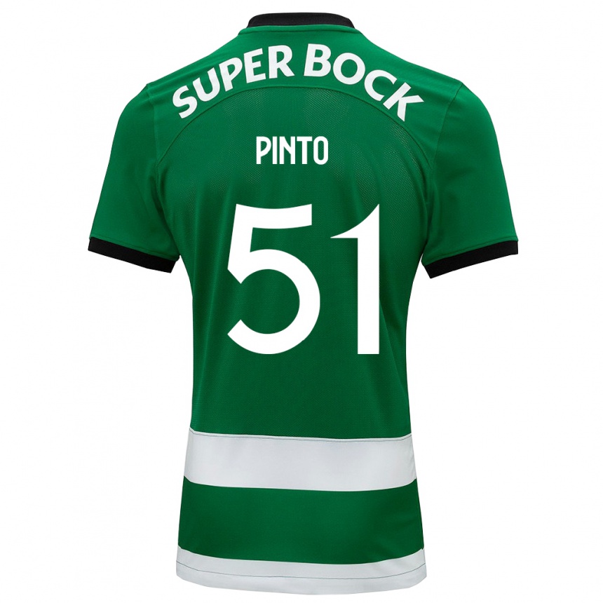 Kids Football Diogo Pinto #51 Green Home Jersey 2023/24 T-Shirt Canada