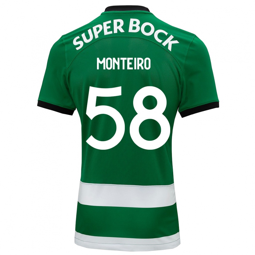 Kids Football David Monteiro #58 Green Home Jersey 2023/24 T-Shirt Canada