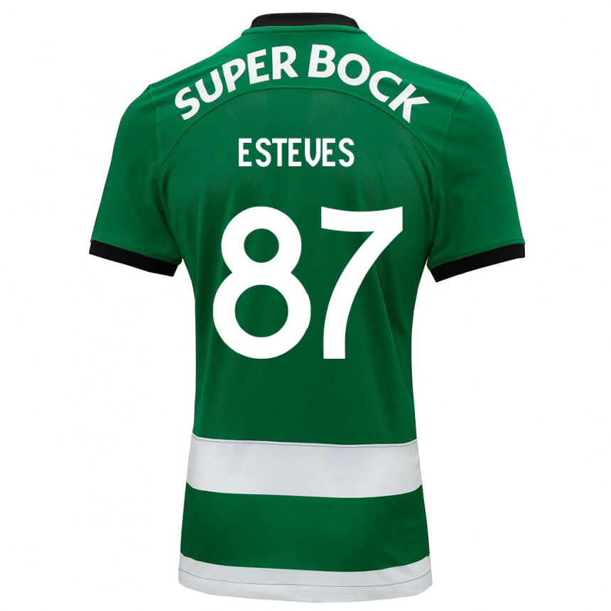 Kids Football Gonçalo Esteves #87 Green Home Jersey 2023/24 T-Shirt Canada