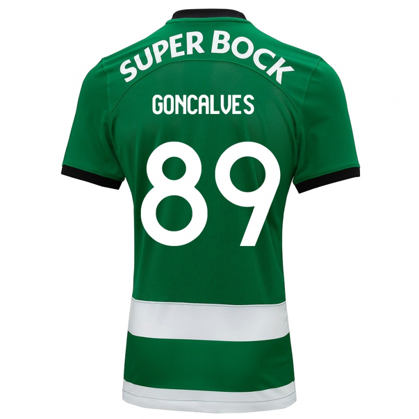 Kids Football André Gonçalves #89 Green Home Jersey 2023/24 T-Shirt Canada