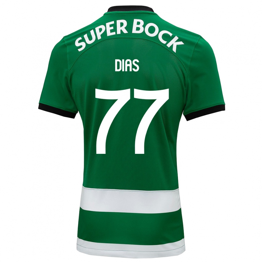 Kids Football Lucas Dias #77 Green Home Jersey 2023/24 T-Shirt Canada