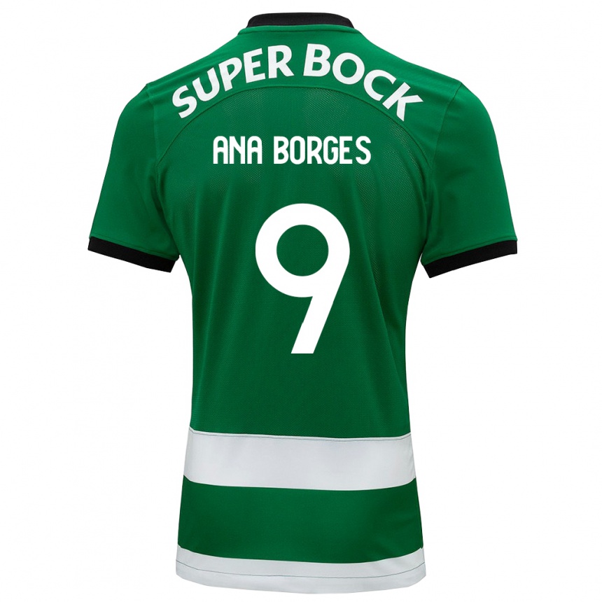 Kids Football Ana Catarina Marques Borges #9 Green Home Jersey 2023/24 T-Shirt Canada