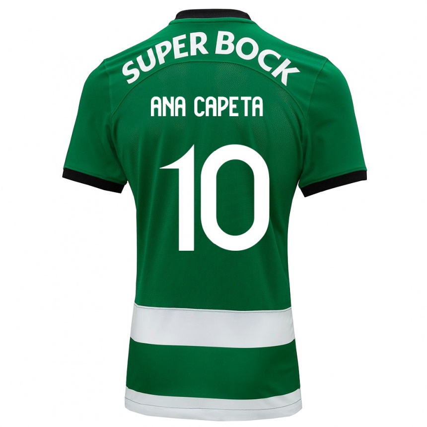 Kids Football Ana Capeta #10 Green Home Jersey 2023/24 T-Shirt Canada