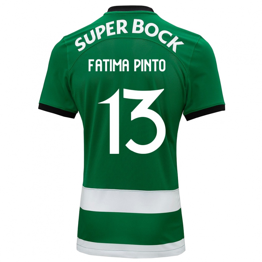 Kids Football Fátima Alexandra Figueira Pinto #13 Green Home Jersey 2023/24 T-Shirt Canada