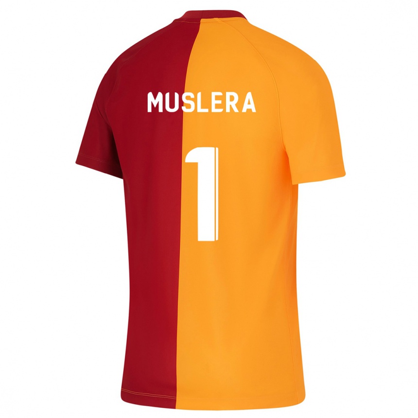 Kids Football Fernando Muslera #1 Orange Home Jersey 2023/24 T-Shirt Canada