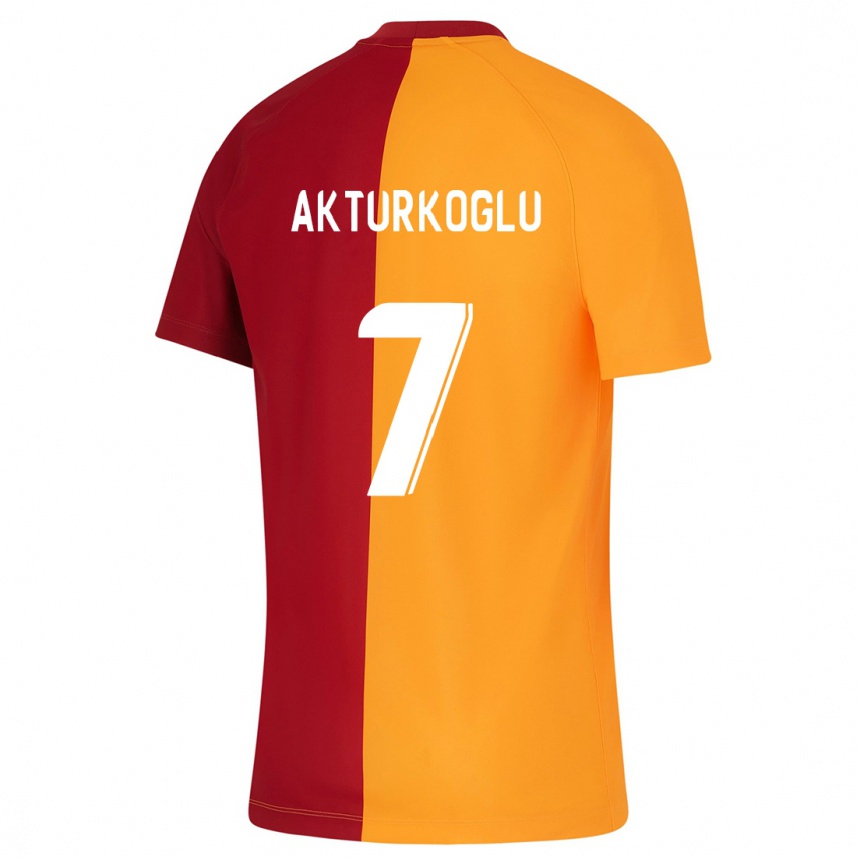 Kids Football Kerem Aktürkoğlu #7 Orange Home Jersey 2023/24 T-Shirt Canada