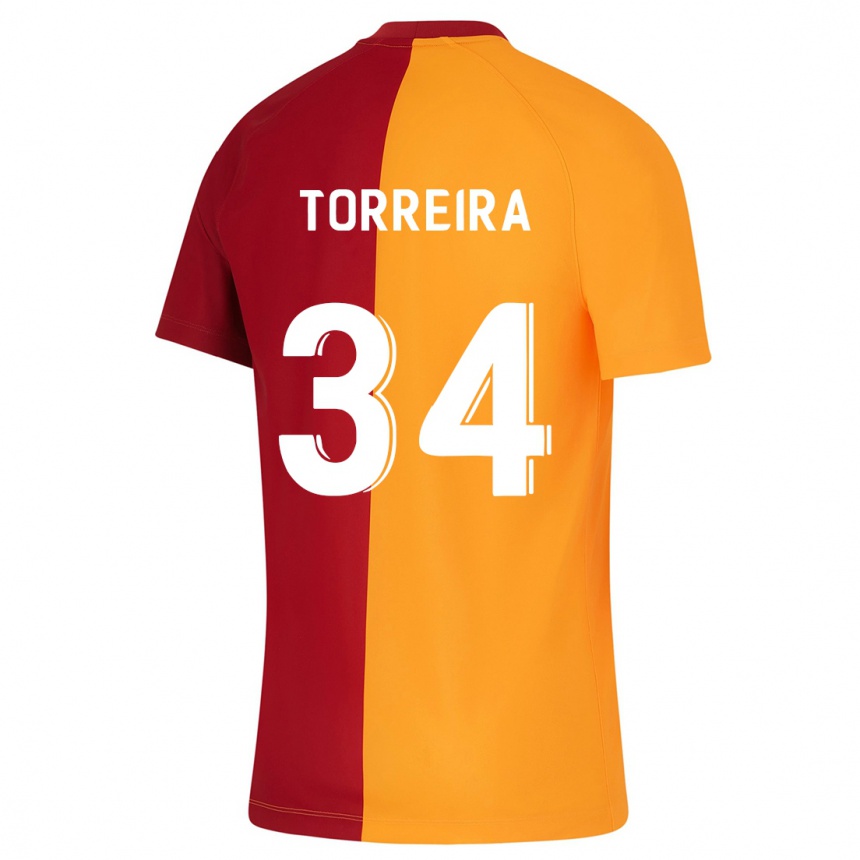 Enfant Football Maillot Lucas Torreira #34 Orange Tenues Domicile 2023/24 Canada