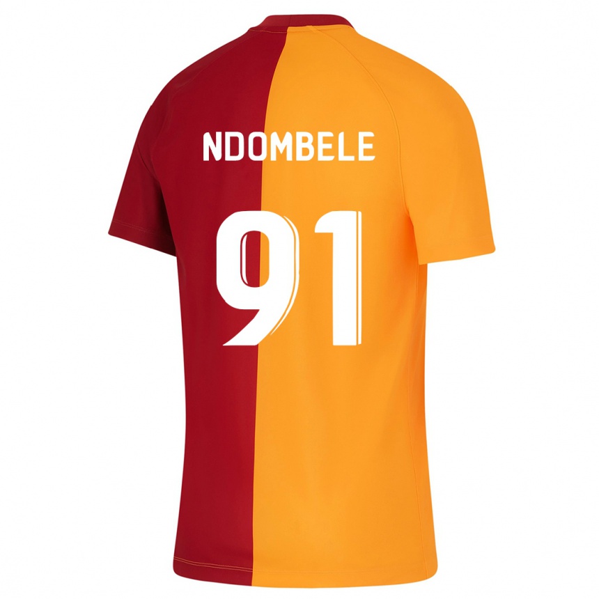 Enfant Football Maillot Tanguy Ndombélé #91 Orange Tenues Domicile 2023/24 Canada