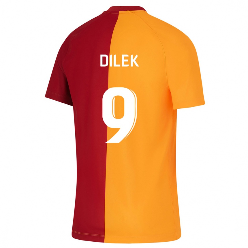 Kids Football Yalin Dilek #9 Orange Home Jersey 2023/24 T-Shirt Canada