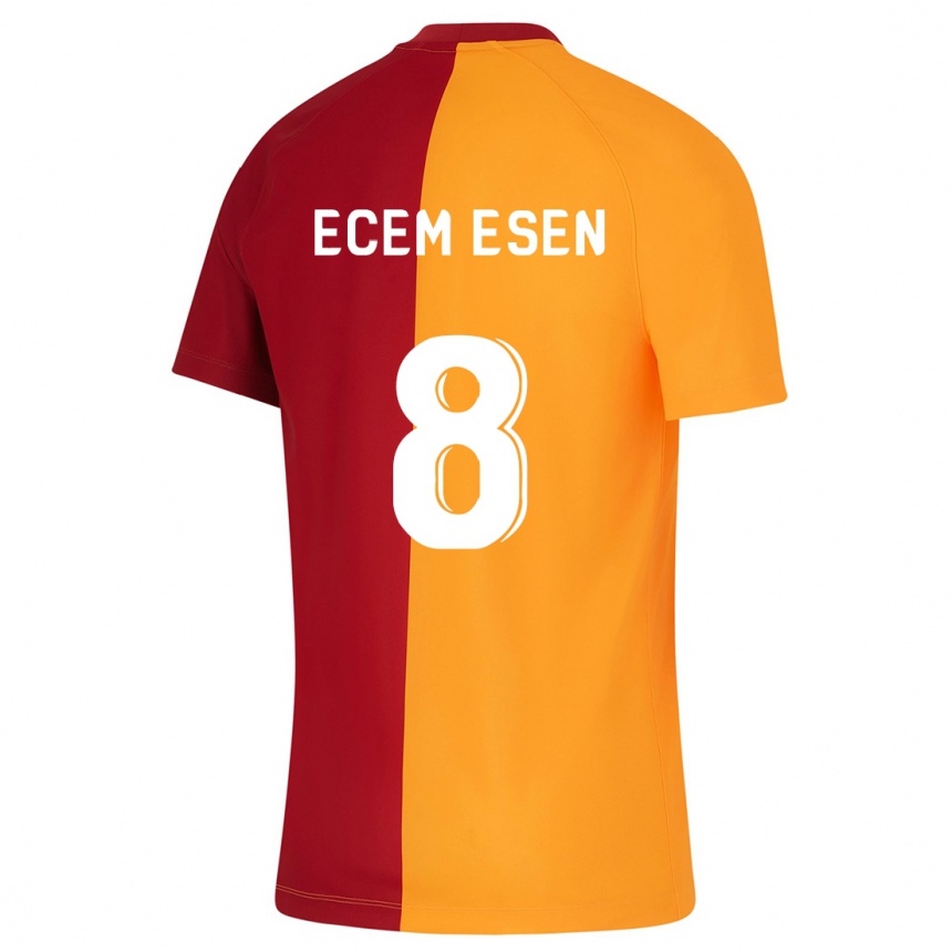 Kids Football Emine Ecem Esen #8 Orange Home Jersey 2023/24 T-Shirt Canada