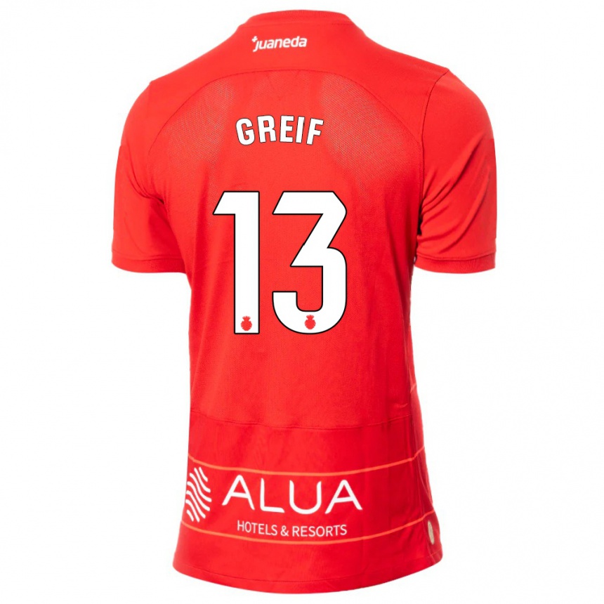 Enfant Football Maillot Dominik Greif #13 Rouge Tenues Domicile 2023/24 Canada