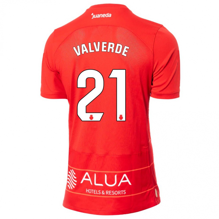 Enfant Football Maillot David Valverde #21 Rouge Tenues Domicile 2023/24 Canada