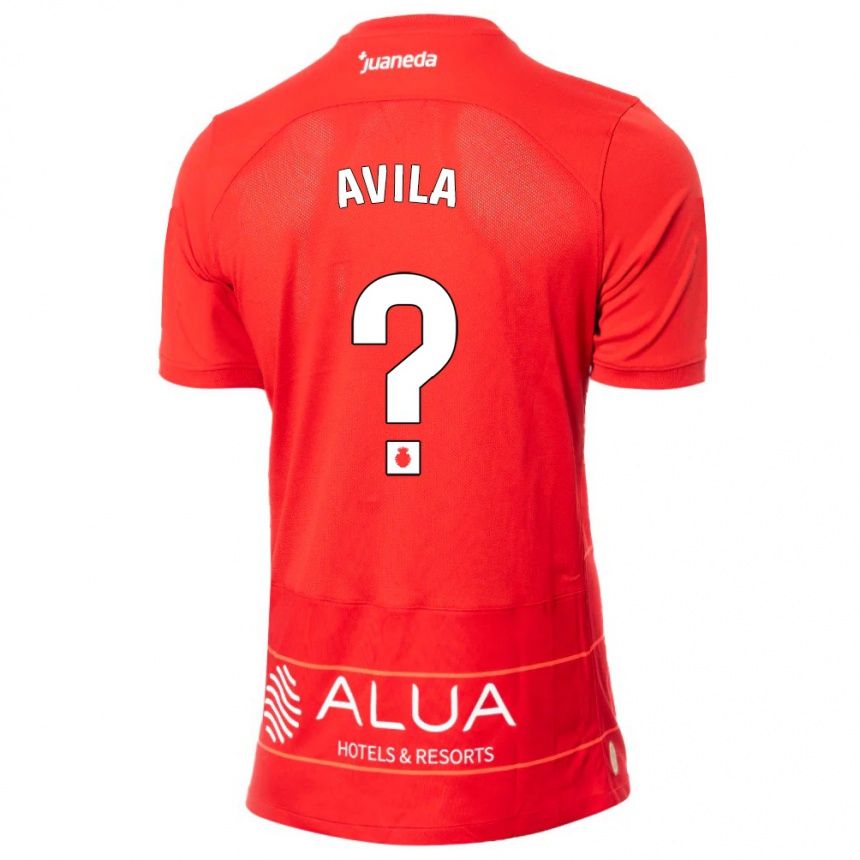 Kids Football Santiago Avila #0 Red Home Jersey 2023/24 T-Shirt Canada