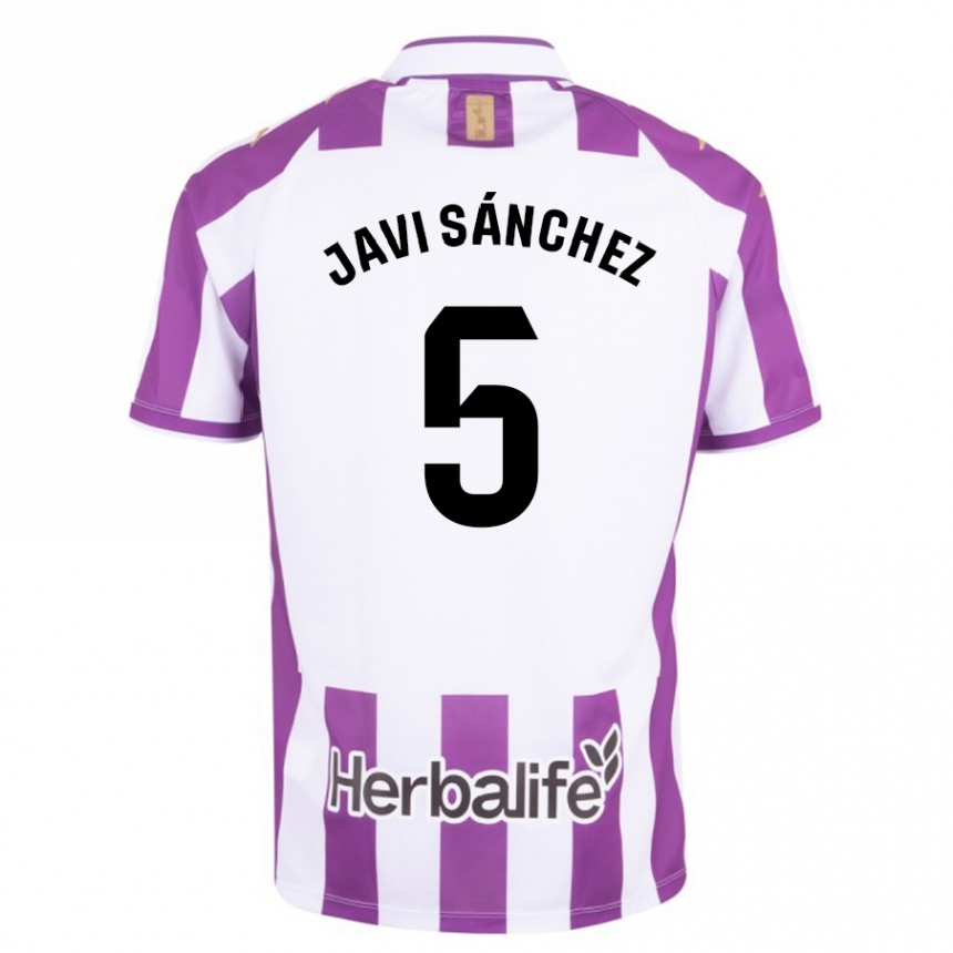 Enfant Football Maillot Javi Sánchez #5 Violet Tenues Domicile 2023/24 Canada