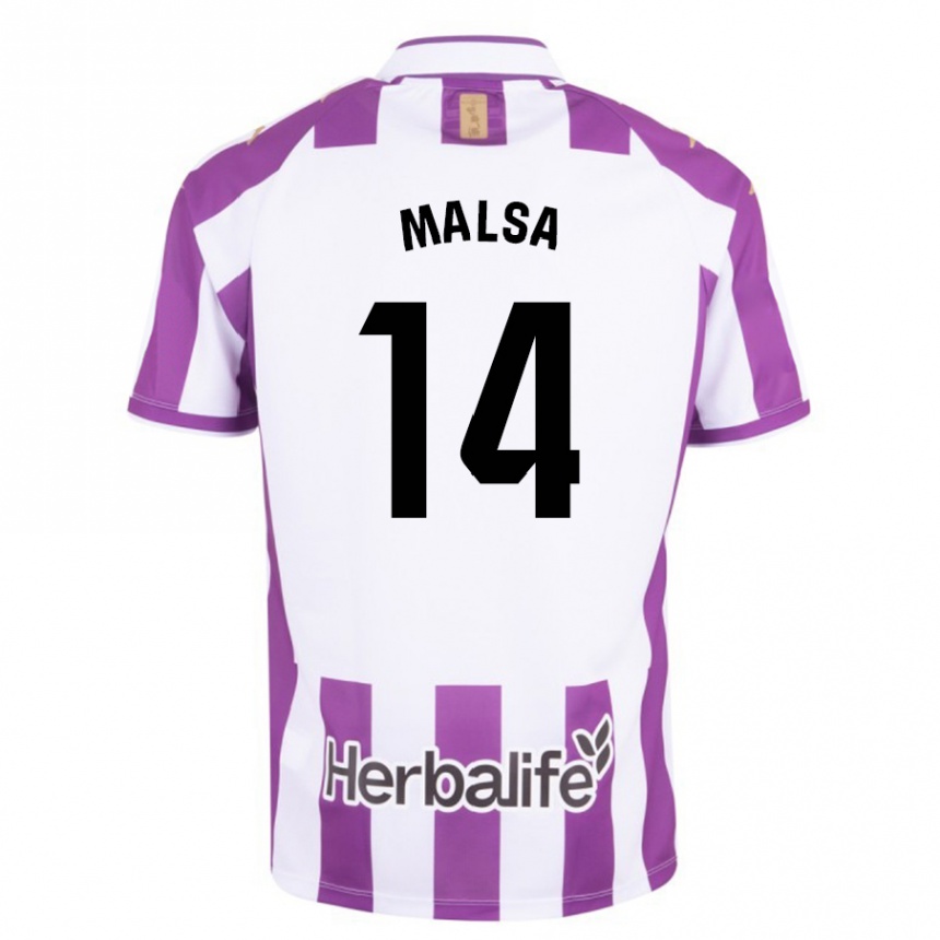 Kids Football Mickaël Malsa #14 Purple Home Jersey 2023/24 T-Shirt Canada