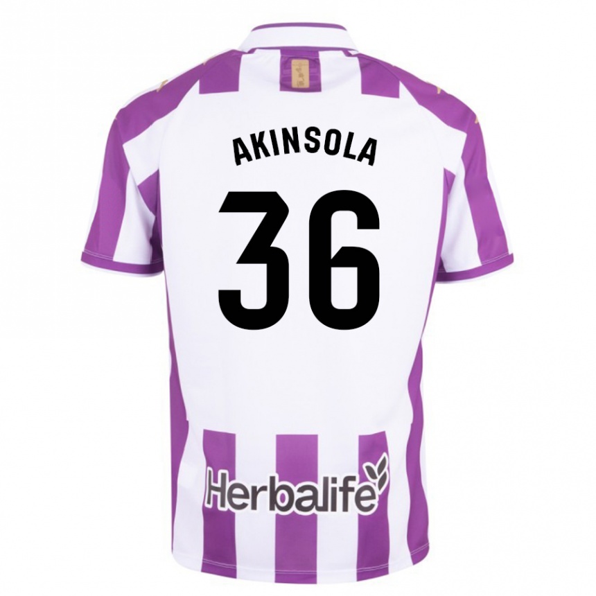 Kids Football Tunde Akinsola #36 Purple Home Jersey 2023/24 T-Shirt Canada