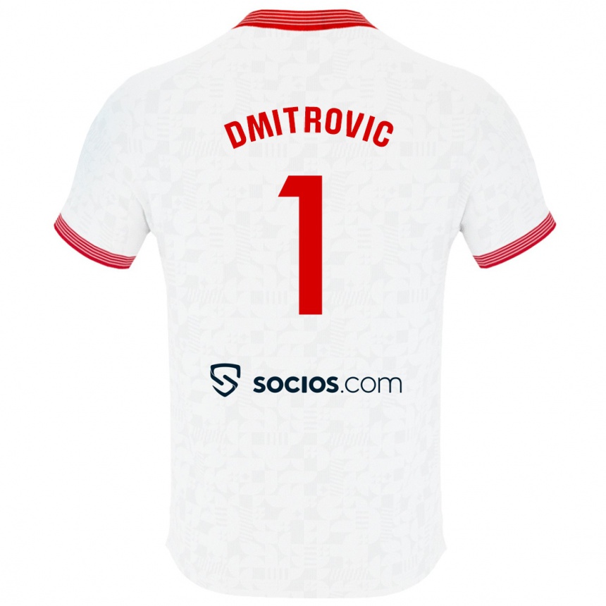 Kids Football Marko Dmitrović #1 White Home Jersey 2023/24 T-Shirt Canada