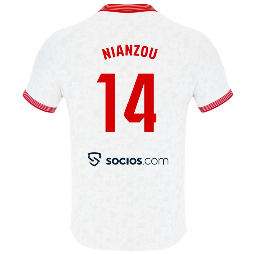 Kids Football Tanguy Nianzou #14 White Home Jersey 2023/24 T-Shirt Canada