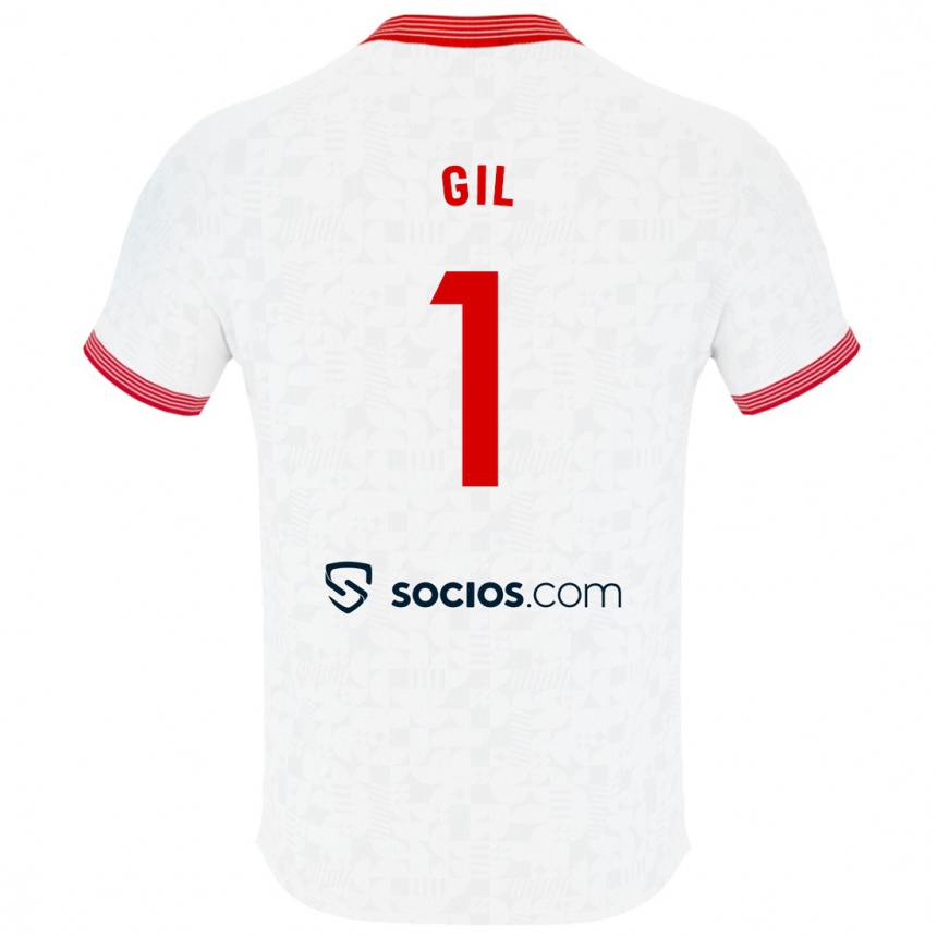 Kids Football David Gil #1 White Home Jersey 2023/24 T-Shirt Canada