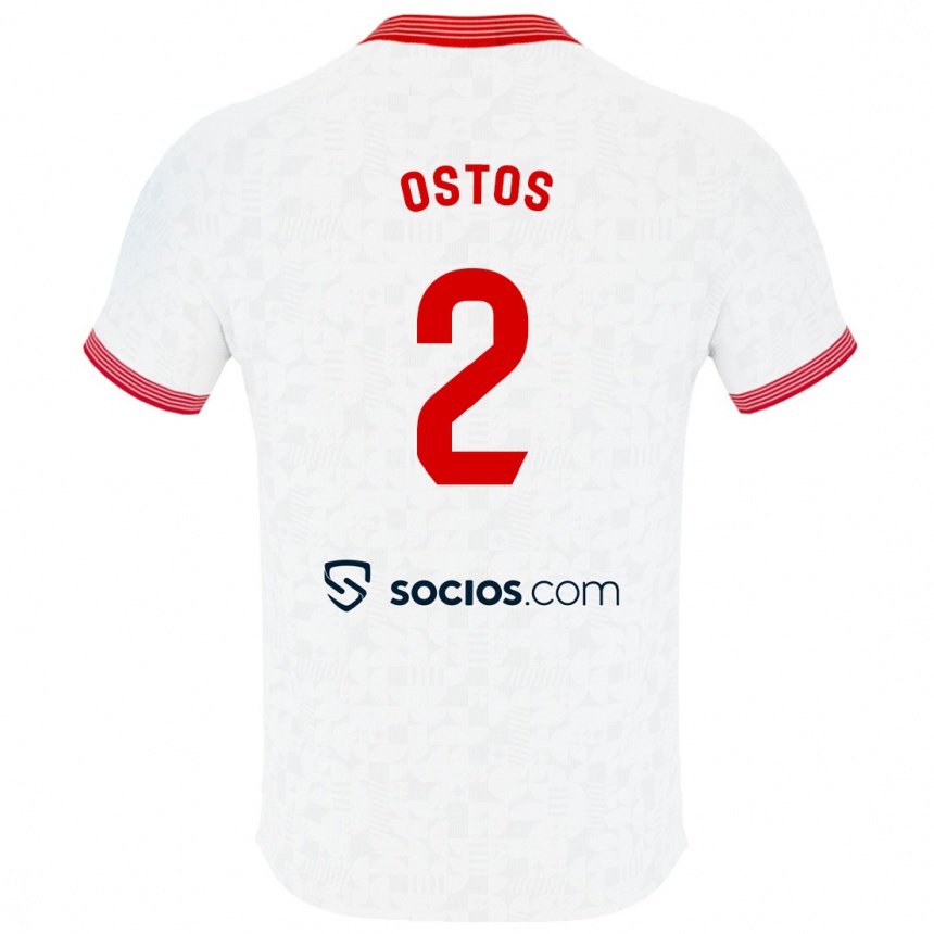 Kids Football Fran Ostos #2 White Home Jersey 2023/24 T-Shirt Canada