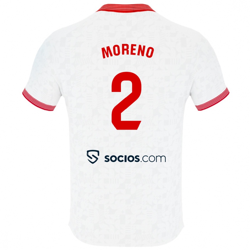 Kids Football Jorge Moreno #2 White Home Jersey 2023/24 T-Shirt Canada