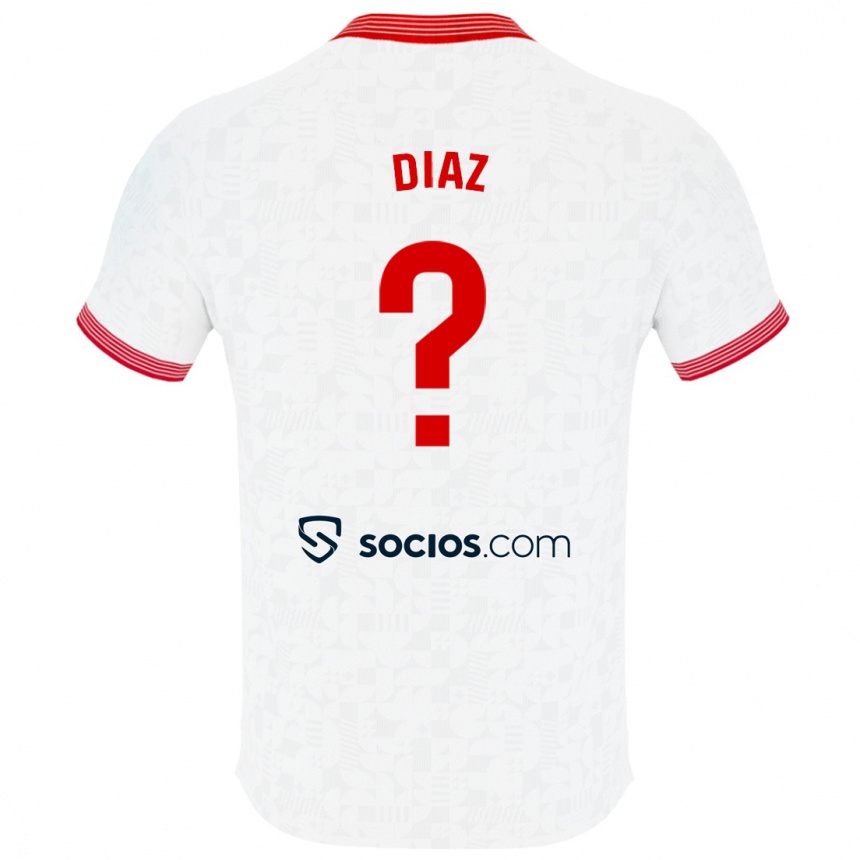 Kids Football Álvaro Díaz #0 White Home Jersey 2023/24 T-Shirt Canada