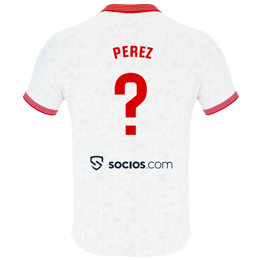 Kids Football Adrián Pérez #0 White Home Jersey 2023/24 T-Shirt Canada