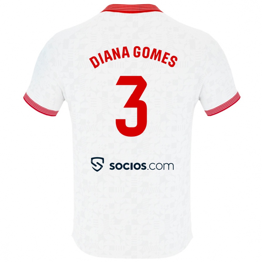 Kids Football Diana Catarina Ribeiro Gomes #3 White Home Jersey 2023/24 T-Shirt Canada