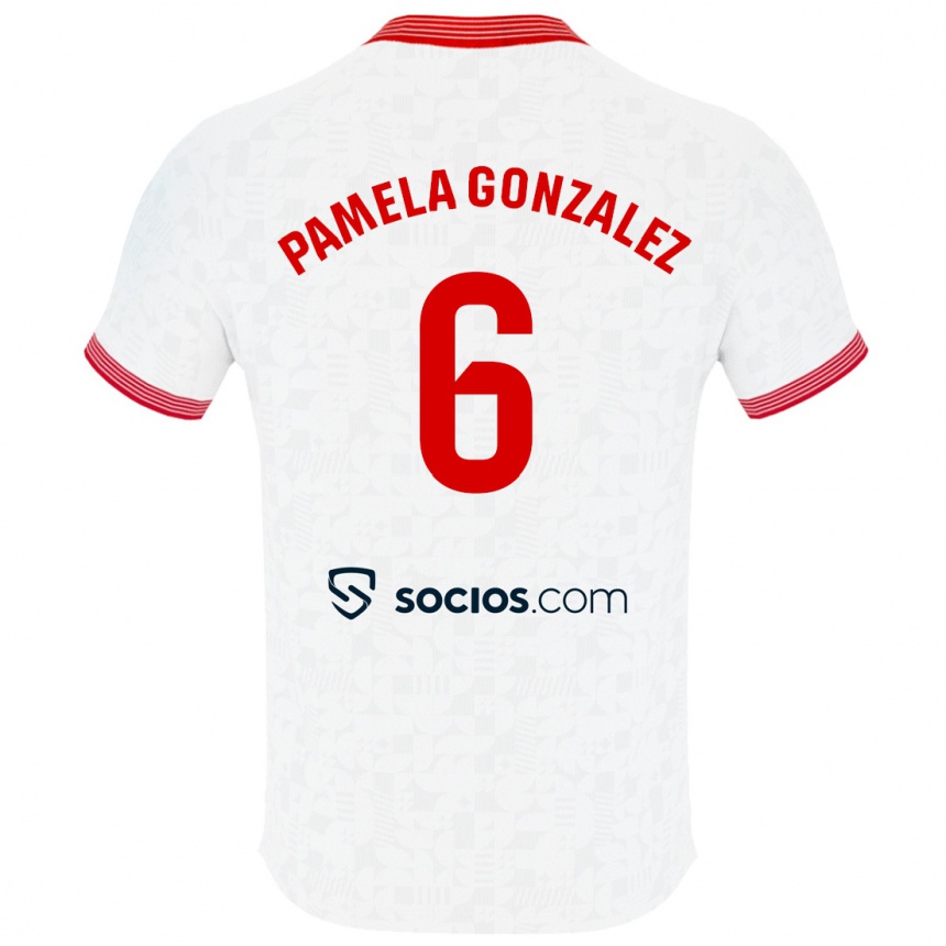 Kids Football Cinthia Pamela González Medina #6 White Home Jersey 2023/24 T-Shirt Canada