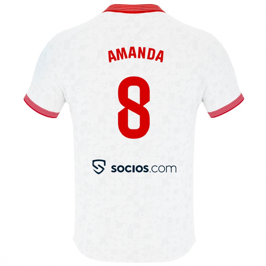 Enfant Football Maillot Amanda Sampedro Bustos #8 Blanc Tenues Domicile 2023/24 Canada