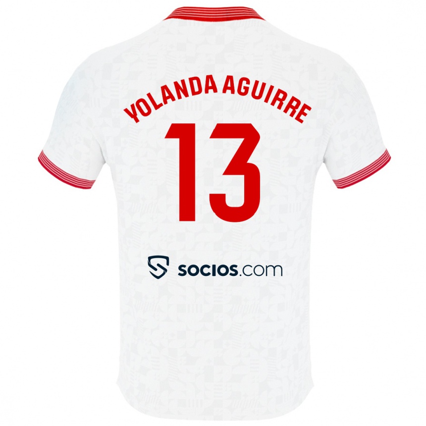 Kids Football Yolanda Aguirre Gutiérrez #13 White Home Jersey 2023/24 T-Shirt Canada