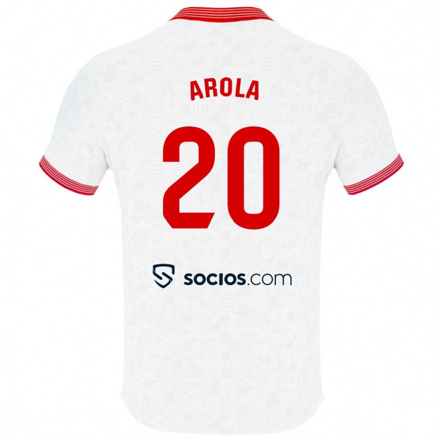 Kids Football Arola Aparicio Gili #20 White Home Jersey 2023/24 T-Shirt Canada