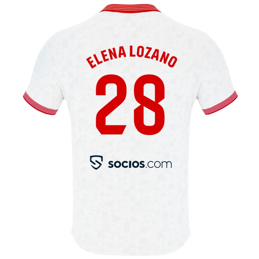 Kids Football Elena Lozano Gallego #28 White Home Jersey 2023/24 T-Shirt Canada