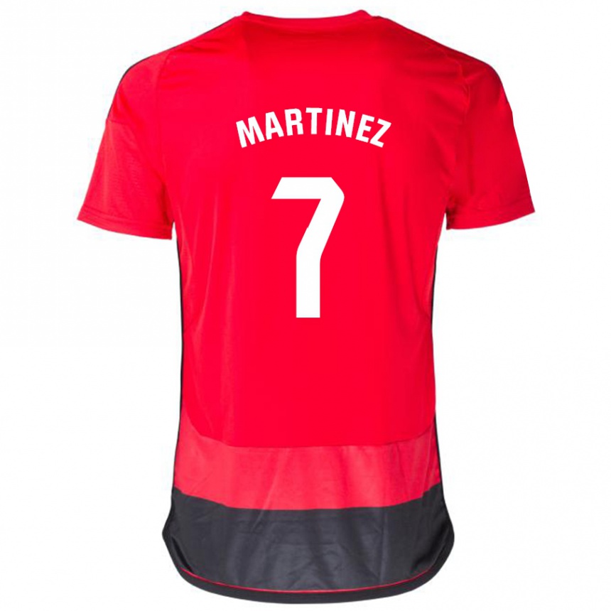 Kids Football Gabri Martínez #7 Red Black Home Jersey 2023/24 T-Shirt Canada