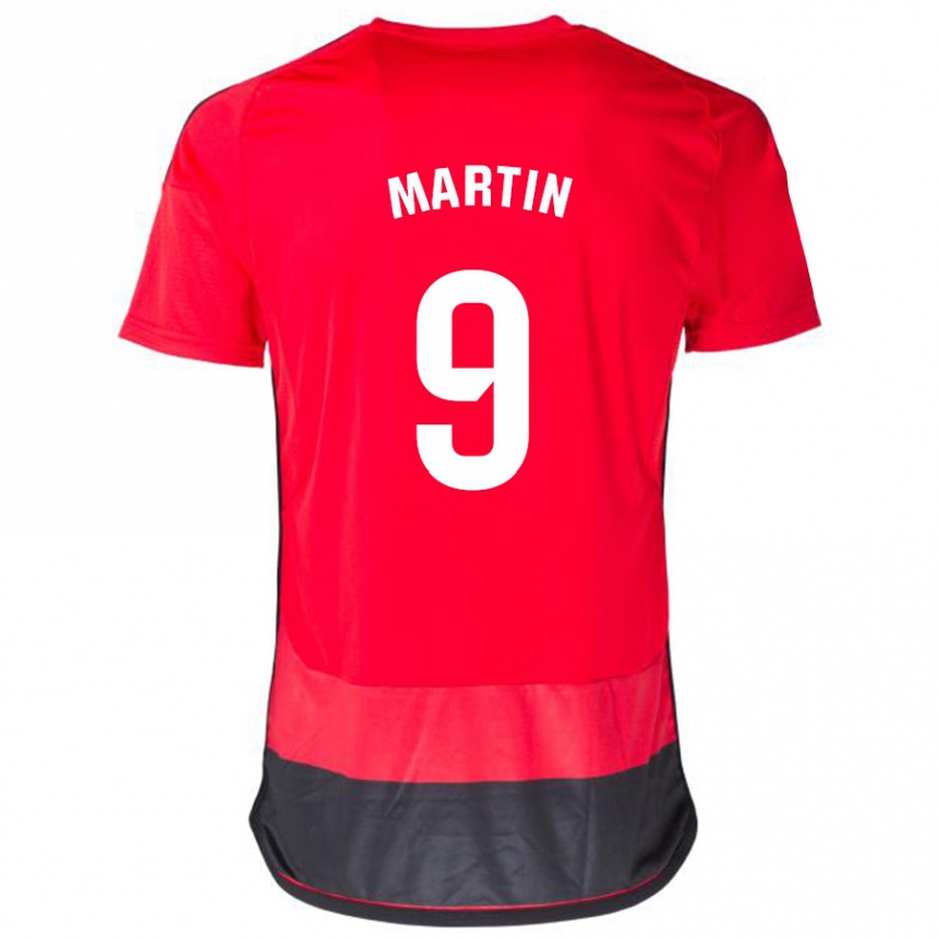 Kids Football Carlos Martin #9 Red Black Home Jersey 2023/24 T-Shirt Canada