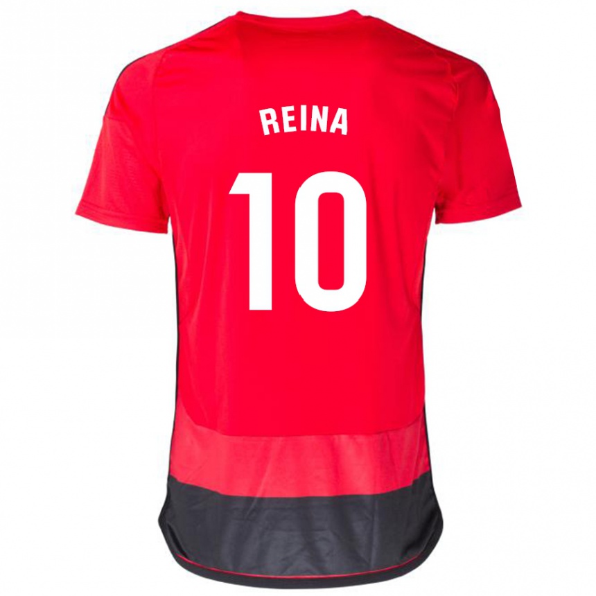 Kids Football Alberto Reina #10 Red Black Home Jersey 2023/24 T-Shirt Canada