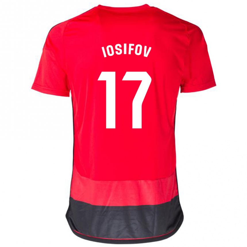 Kids Football Nikita Iosifov #17 Red Black Home Jersey 2023/24 T-Shirt Canada