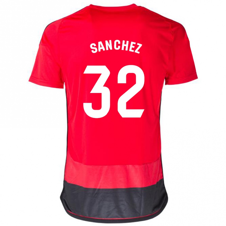 Enfant Football Maillot Rubén Sánchez #32 Rouge Noir Tenues Domicile 2023/24 Canada