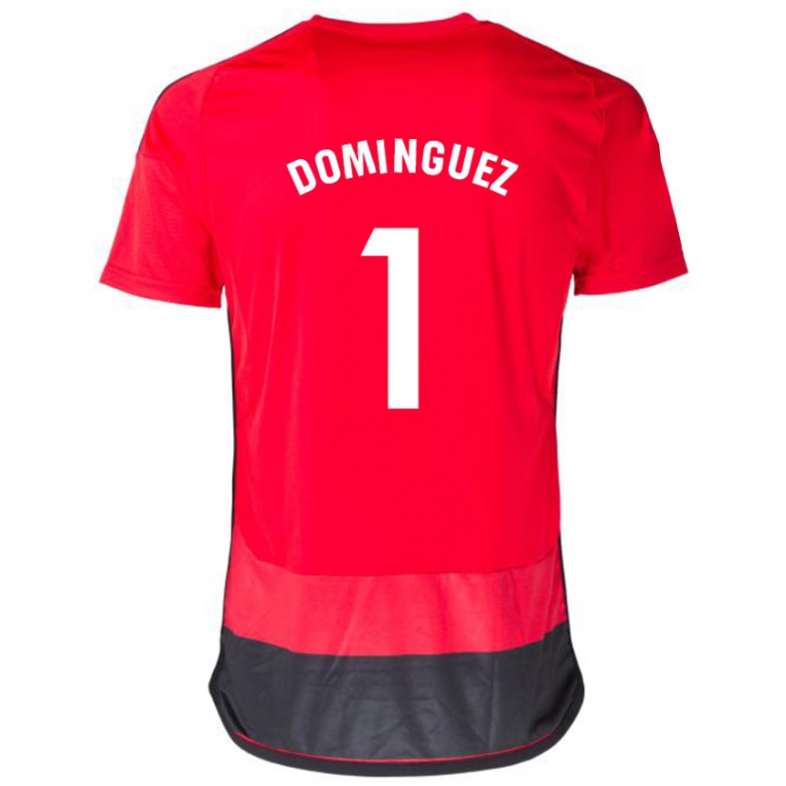 Kids Football Iago Domínguez #1 Red Black Home Jersey 2023/24 T-Shirt Canada