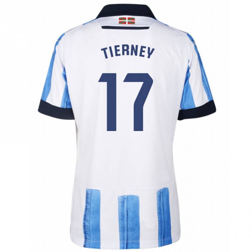 Kids Football Kieran Tierney #17 Blue White Home Jersey 2023/24 T-Shirt Canada