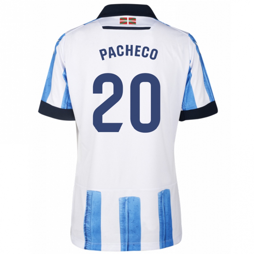 Kids Football Jon Pacheco #20 Blue White Home Jersey 2023/24 T-Shirt Canada