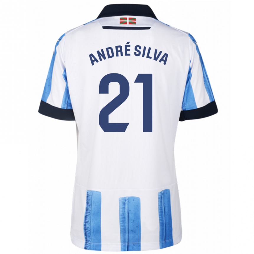 Enfant Football Maillot André Silva #21 Bleu Blanc Tenues Domicile 2023/24 Canada