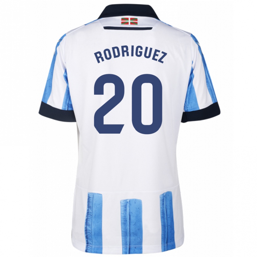 Enfant Football Maillot Mikel Rodriguez #20 Bleu Blanc Tenues Domicile 2023/24 Canada