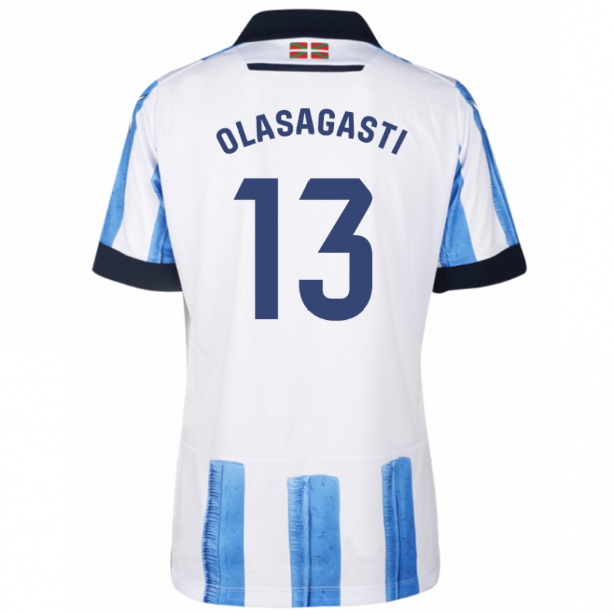 Enfant Football Maillot Lander Olasagasti #13 Bleu Blanc Tenues Domicile 2023/24 Canada