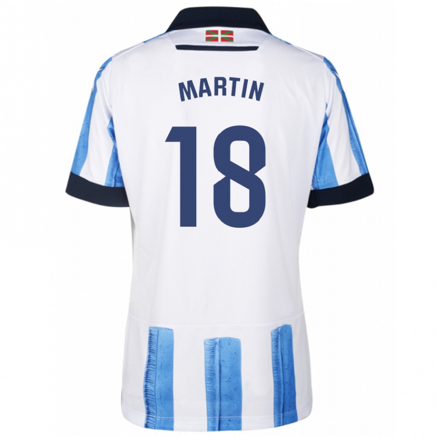 Enfant Football Maillot Hugo Martín #18 Bleu Blanc Tenues Domicile 2023/24 Canada