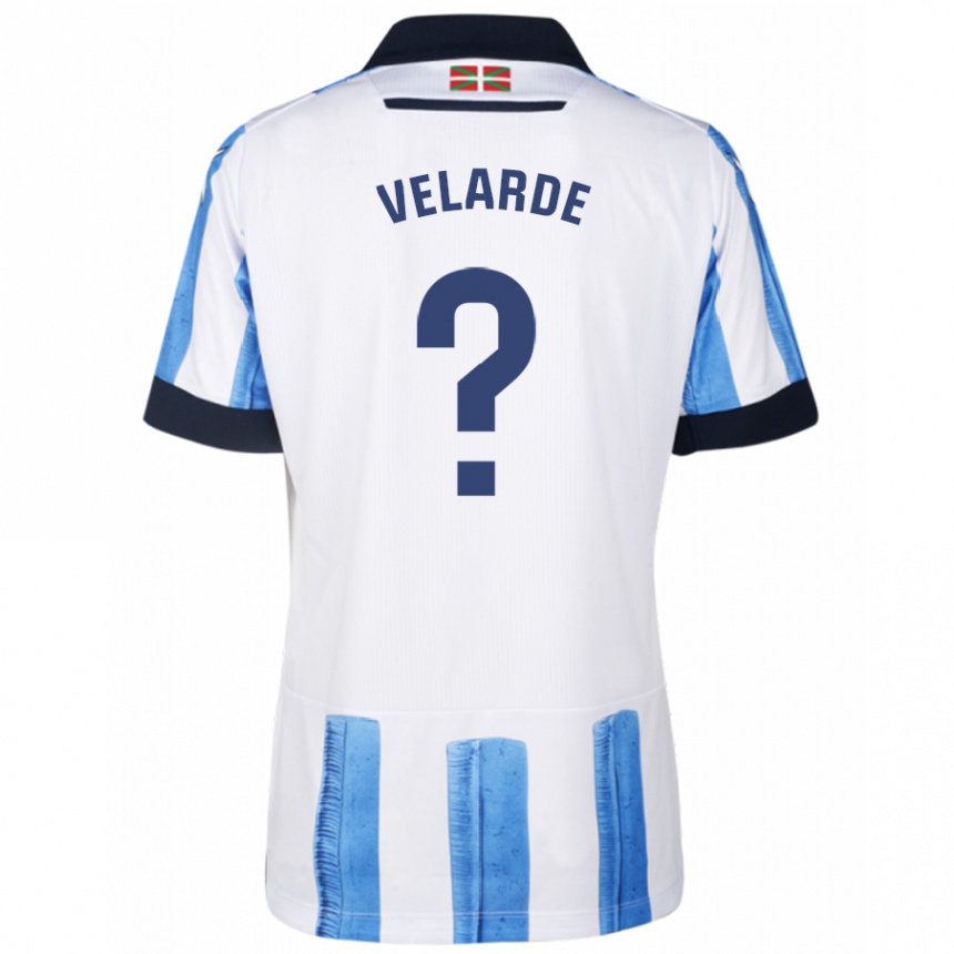 Kids Football Alain Velarde #0 Blue White Home Jersey 2023/24 T-Shirt Canada