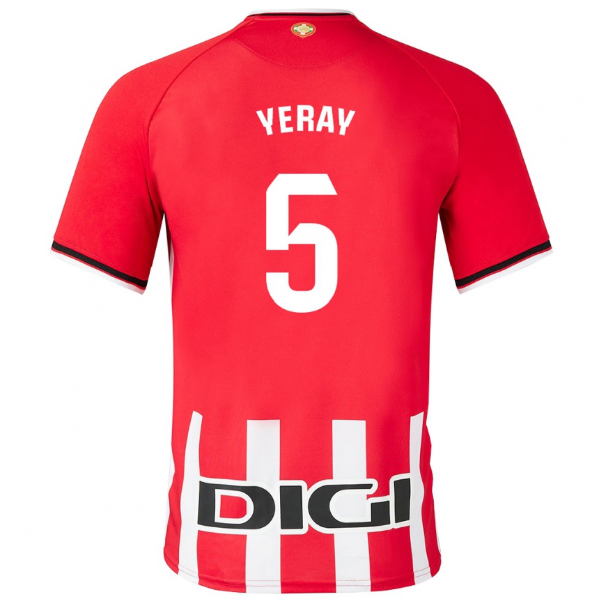 Kids Football Yeray Álvarez #5 Red Home Jersey 2023/24 T-Shirt Canada